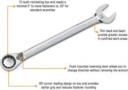 GearWrench Reversible Metric Combination Ratchet Wrench Set5